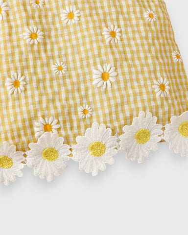 3 Pc Baby Girl Sunflower Gingham Set