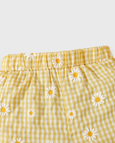 3 Pc Baby Girl Sunflower Gingham Set