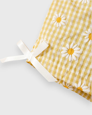 3 Pc Baby Girl Sunflower Gingham Set