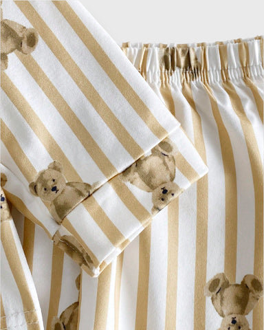 Unisex Baby Bear Stripe Pyjama Set