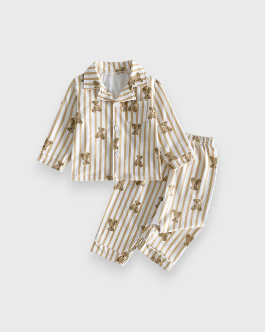 Unisex Baby Bear Stripe Pyjama Set