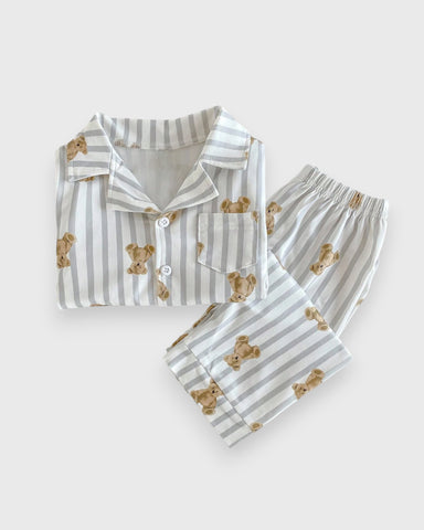 Unisex Baby Bear Stripe Pyjama Set