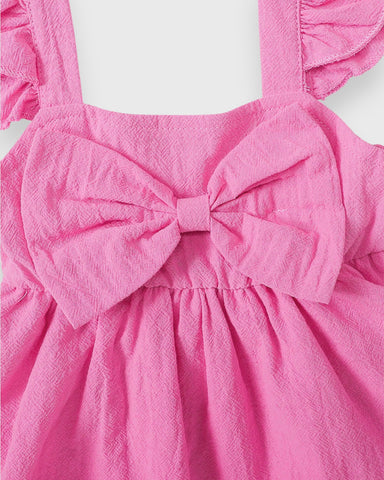 2 Pc Baby Girl Bow Bodysuit Dress w/Hat