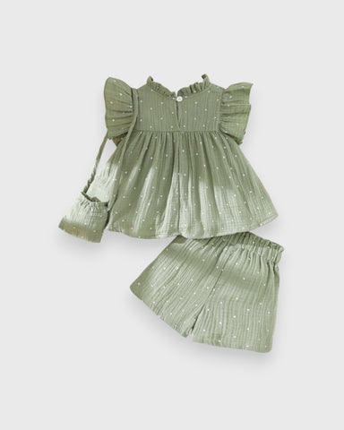 3 Pc Baby Girl Polka Dot Cotton Set