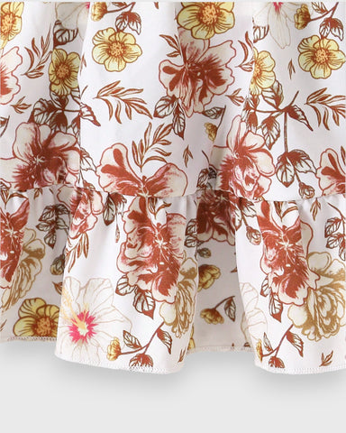 2 Pc Toddler Girls Flower Cami Dress & Vest Set