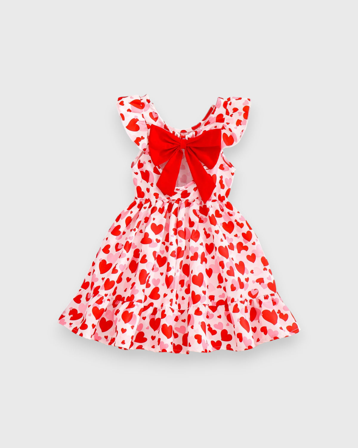 Girls Bow Back Printed Sun Dress