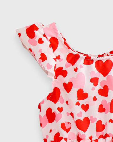 Girls Bow Back Printed Sun Dress