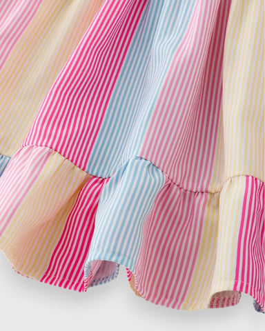 Girls Bow Back Printed Sun Dress