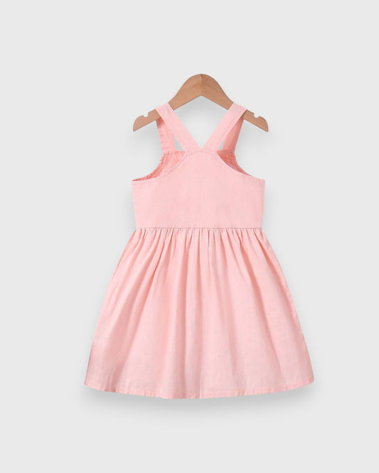 Girls 3D Pom Pom Ice Cream Button Up Dress