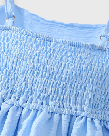 Girls Pleated Bodice Double Layer Sun Dress