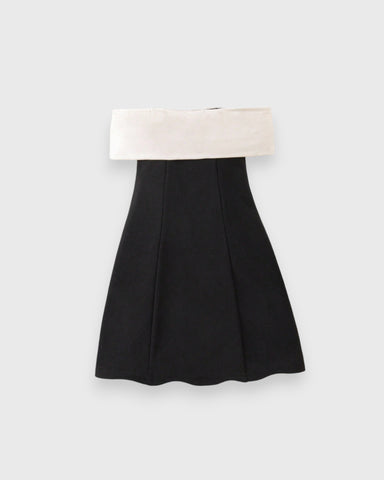 Girls Strapless Contrast Bow A-line Dress