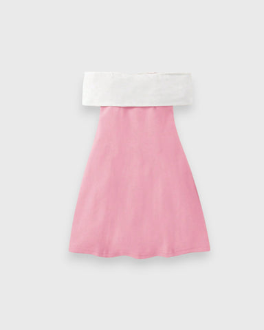 Girls Strapless Contrast Bow A-line Dress