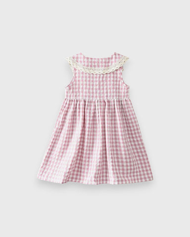 Girls Gingham Collar Dress
