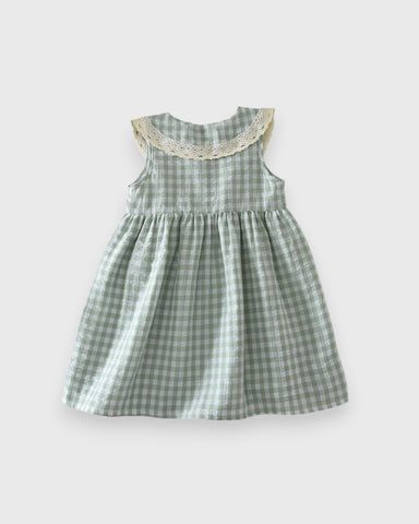 Girls Gingham Collar Dress
