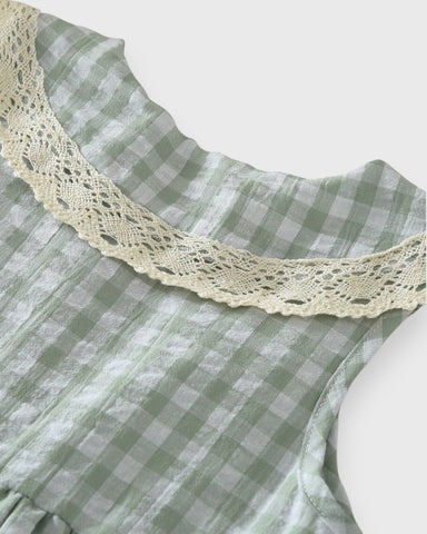 Girls Gingham Collar Dress