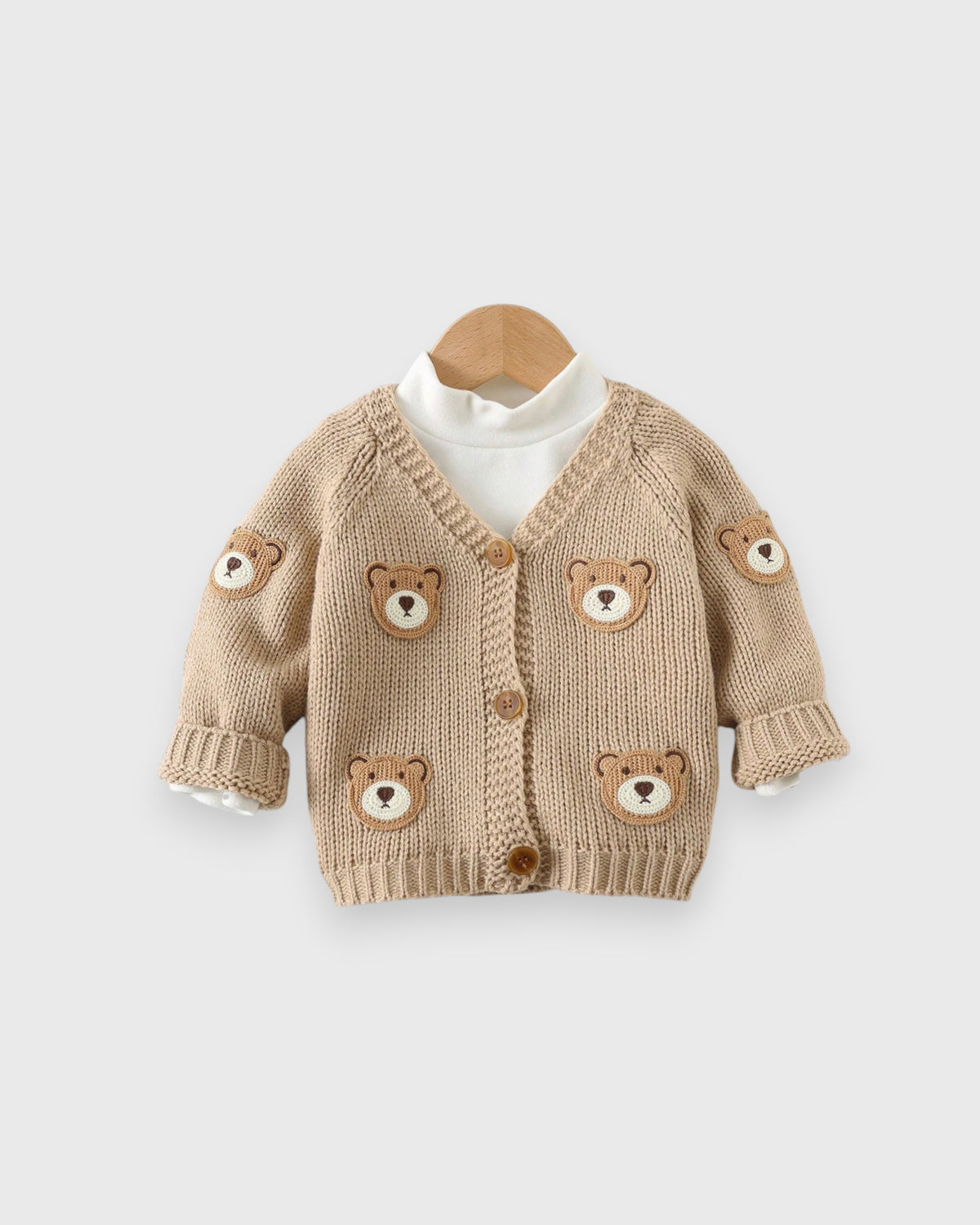 Baby Boy Bear Patch Knitted Cardigan