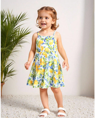 Girl Lemon Print Cami Sundress