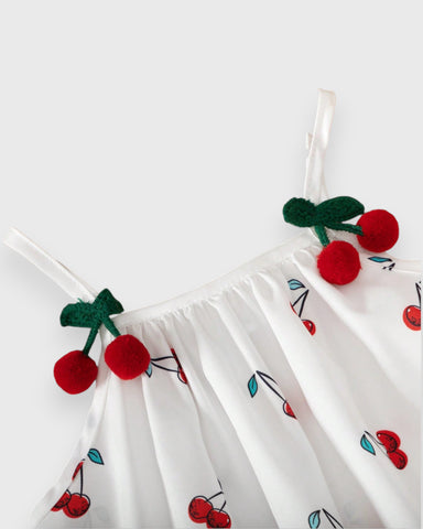 Girl Cherry Gingham Plaid Cami Sundress