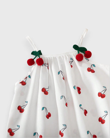 Girl Cherry Gingham Plaid Cami Sundress