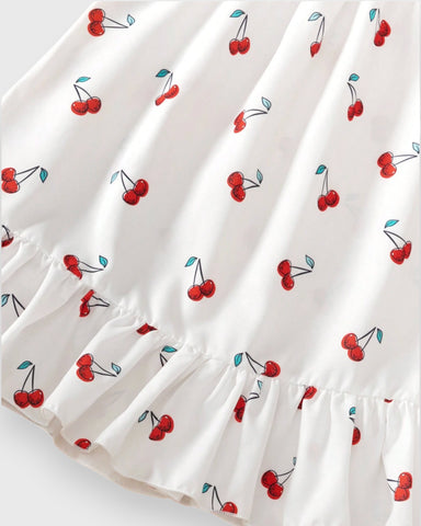 Girl Cherry Gingham Plaid Cami Sundress