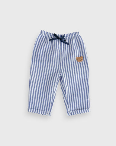 Baby Boy Bear Patch Stripe Pant
