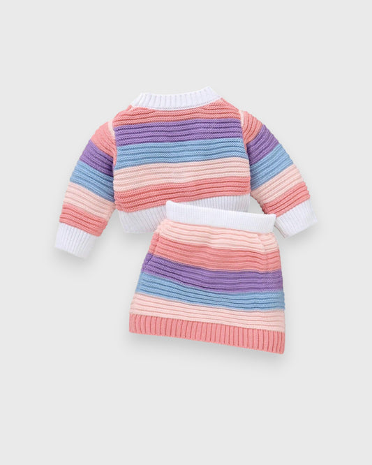 Baby Girl Stripe Rainbow Sweater Skirt Set