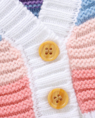 Baby Girl Stripe Rainbow Sweater Skirt Set