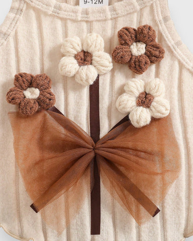 2 Pc Baby Girl 3D Flower Bouquet Top & Shorts Set