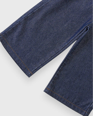 2 Pc Baby Girl Denim Peplum Wide Leg Pant Set