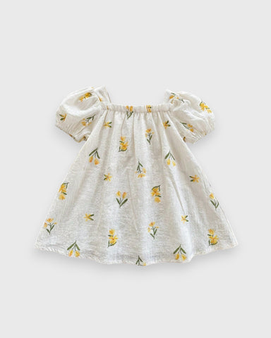 Baby Girl Spring Flower Gingham Swing Dress