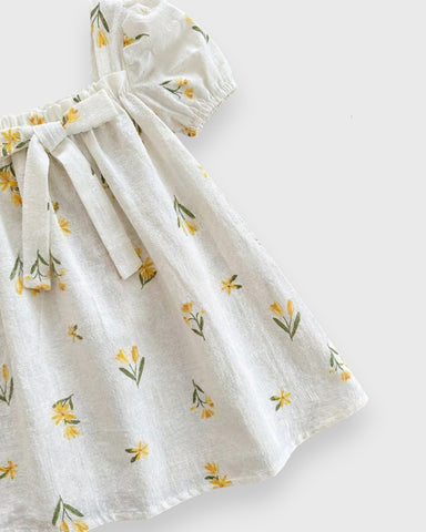 Baby Girl Spring Flower Gingham Swing Dress