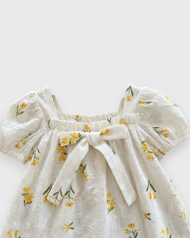 Baby Girl Spring Flower Gingham Swing Dress