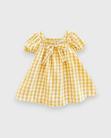 Baby Girl Spring Flower Gingham Swing Dress