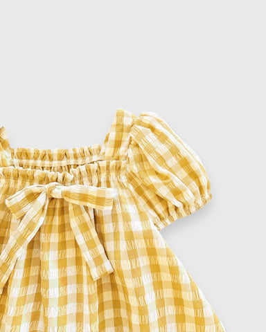 Baby Girl Spring Flower Gingham Swing Dress