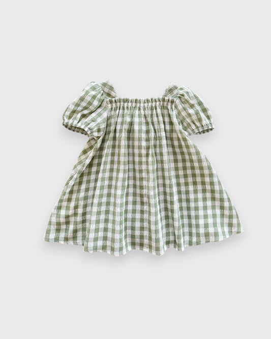 CL-Baby Girl Spring Flower Gingham Swing Dress