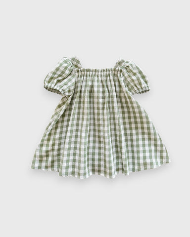 Baby Girl Spring Flower Gingham Swing Dress
