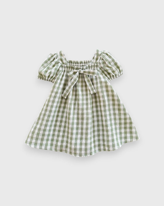 Baby Girl Spring Flower Gingham Swing Dress