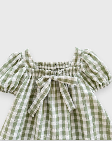 Baby Girl Spring Flower Gingham Swing Dress