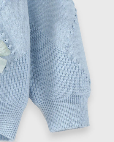 2 Pcs Baby Girl Bow Cardigan w/ Ruffle Suspender Shorts