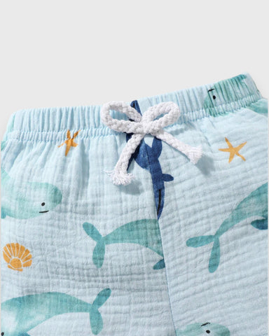 2 Pc Baby Boy Whale Print Tank Set