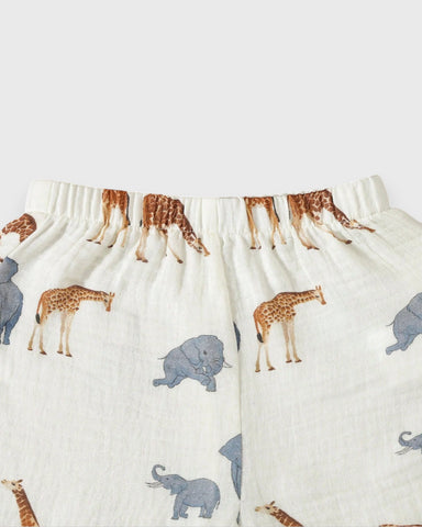 2 Pc Baby Boy Cotton Safari Tee & Short Set