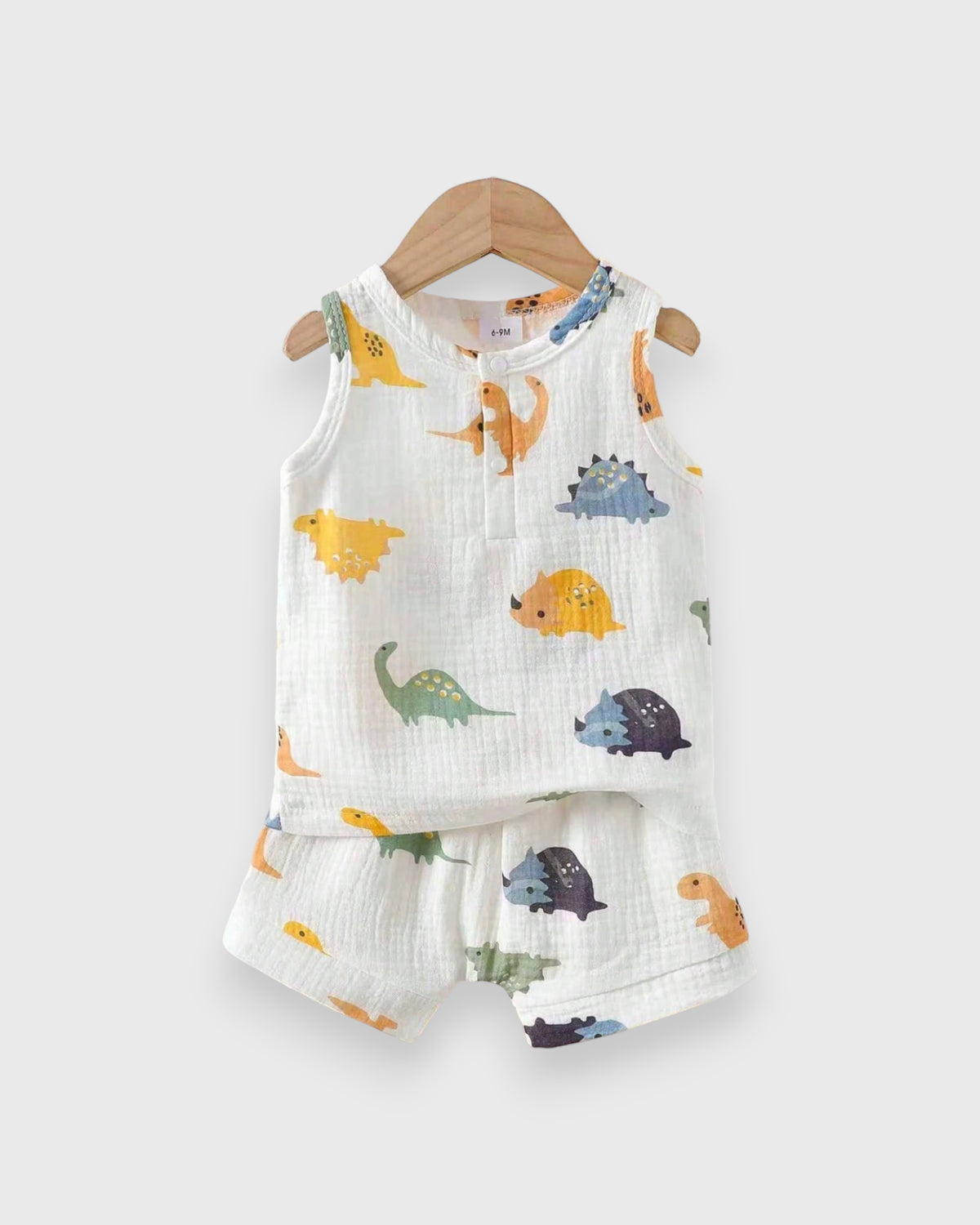 2 Pc Baby Boy Dinosaur Sleeveless Tank & Short Set