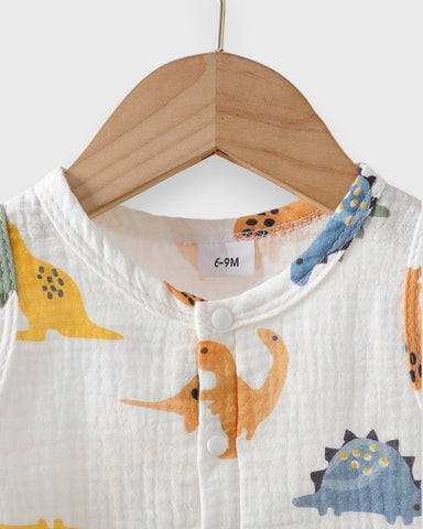 2 Pc Baby Boy Dinosaur Sleeveless Tank & Short Set