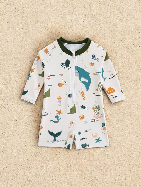 Baby Boy Sea Creature Romper Swimsuit