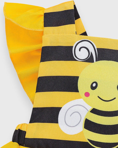 2 Pcs Baby Girl Bumble Bee Stripe Skirt Bodysuit