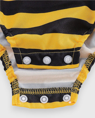 2 Pcs Baby Girl Bumble Bee Stripe Skirt Bodysuit