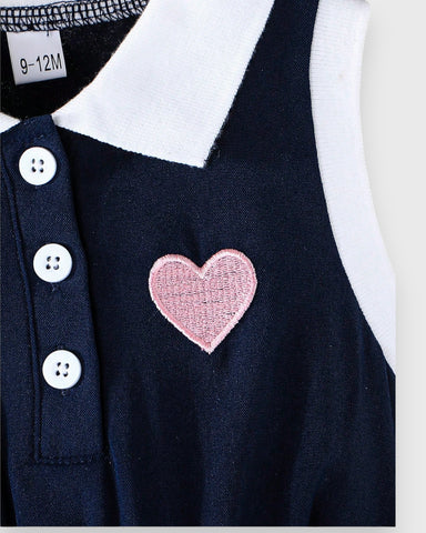 Baby Girl Heart Polo Sleeveless Tennis Dress