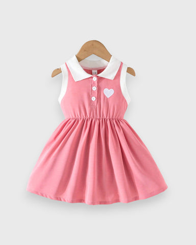 Baby Girl Heart Polo Sleeveless Tennis Dress