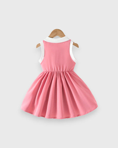 Baby Girl Heart Polo Sleeveless Tennis Dress
