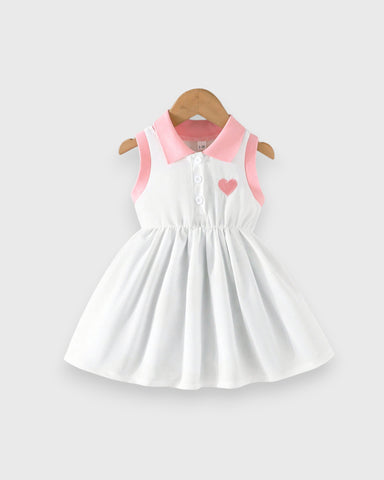 Baby Girl Heart Polo Sleeveless Tennis Dress